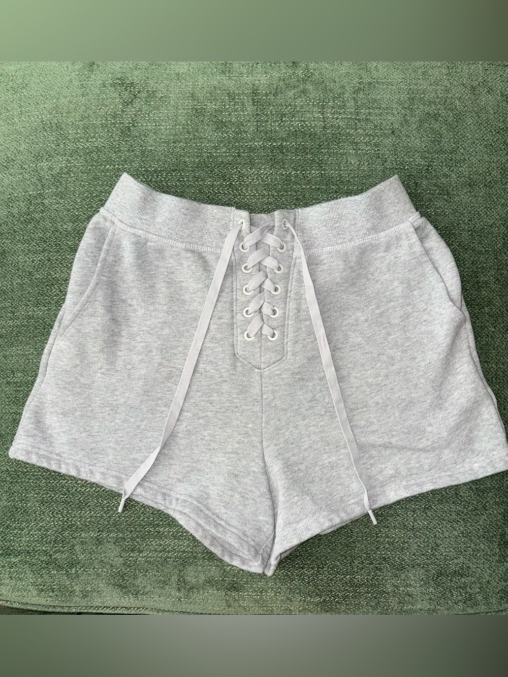 Victoria's Secret Light Gray Lace-Up Lounge Shorts